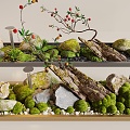 Modern moss moss landscape stone green plant potted landscape stone green plant landscape pomegranate tree potted 3d model