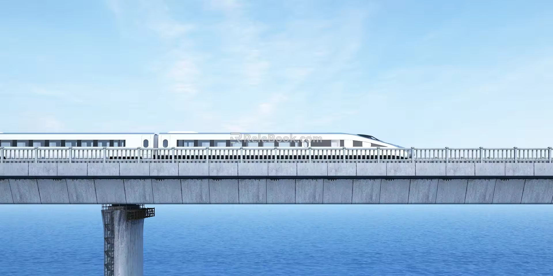 Modern high-speed rail Spring high-speed rail 3d model