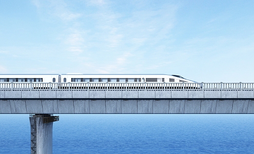 Modern high-speed rail Spring high-speed rail 3d model