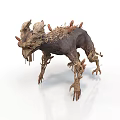 Grotesque Mythical Creature With Distorted Organs And Tangled Spiky Hair Texture 3d model