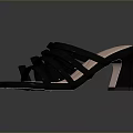 Stylish High Heeled Sandals With Black Straps And Pink Inner Lining