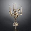 Classic Elegant Candelabra Lighting Combination Featuring Ornate Design Multiple Candles And Metal Base