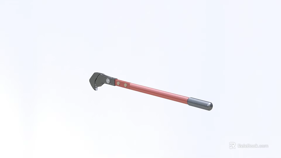 Industrial Equipment Red Handle Adjustable Wrench with Ergonomic Grip Design 3d model 
