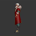 Fantasy Character Design With White Beard Red Robe Green Pants And Golden Accents