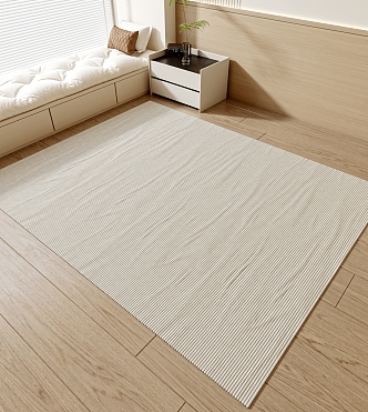 Cream Style Plain Carpet Beige Carpet Striped Carpet Square Carpet 3d model