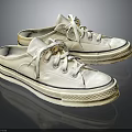 White Canvas Low Top Casual Sneakers Classic Design Fashion Comfortable Footwear