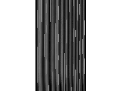 Modern Black Background Wall With Vertical Silver Striped Pattern Design 3d model