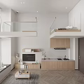 Minimalist Loft Apartment With Light Wood Furniture