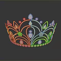 Elegant Silver Crown For Daily Use With Exquisite Design And Diamond Accents 3d model