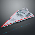 Futuristic Triangular Platform Structure With White Body Red Accents Top Facility And Blue Lights 3d model