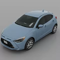 Light Blue Modern Compact Hatchback Car With Sleek Body And Silver Wheels 3d model