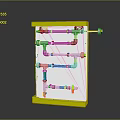 High Quality Hardware Tools Yellow Frame Mounting Board with Gray Pipes and Fittings