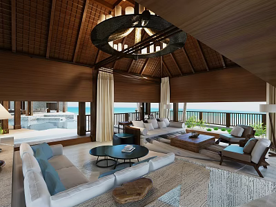 Southeast Asia Suite Hotel Ensuite Hanging Painting Ornaments 3d model