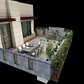 New Chinese Exterior Wall Landscape 3d model