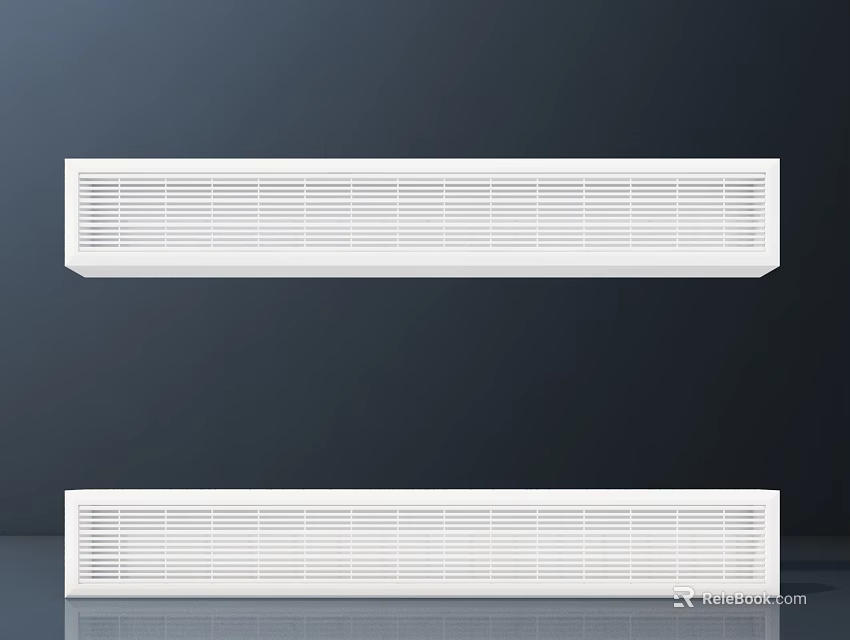 White Air Conditioner Vents With Linear Grille Design For Indoor Spaces 3d model 