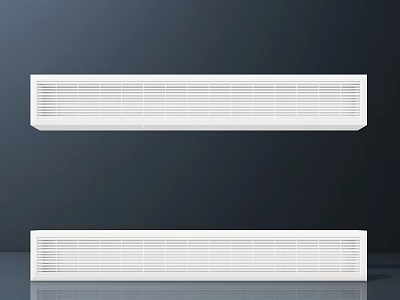 White Air Conditioner Vents With Linear Grille Design For Indoor Spaces 3d model