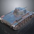 Military Tank With Metallic Texture Turret Tracks And Gun Barrel Design