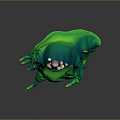 Green Slimy Monster Game Movie Character with Multiple Eyes Squishy Texture and Tentacles