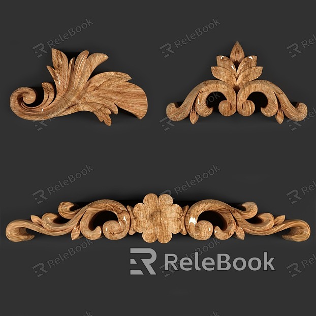 European-style Carved Wood Carved Carved Accessories European-style Components European-style Elements European-style Corner Flower Combination Carved Wall Decoration model