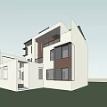 Modern Detached Villa Exterior With Balcony Large Windows And Glass Roof Design