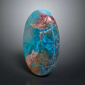 Unique Oval Shaped Vibrant Blue Red Brown Polished Natural Gemstone Jewelry