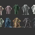 Various Styles And Colorful Designs Of Traditional Kimono Robes For Fashion Collection