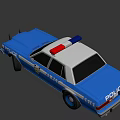 Classic Blue Police Car With Roof Lights 1121 Badge And POLICE Lettering