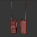 Two Black Two Way Radios With Antennas Purple Display And Functional Buttons 3d model