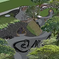 Outdoor Playground Featuring Natural Grass Hills Wooden Structures Pathway And Circular Play Area