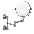 Wall Mounted Round Mirror with Adjustable Arm and Chrome Finish for Bathroom Use 3d model