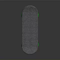Skateboard Featuring Gray Grip Tape Deck Green Wheels And Wooden Frame