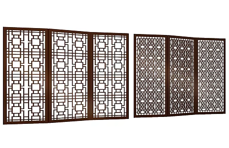 New Chinese Decorative Screen 3d model