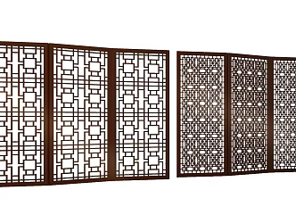New Chinese Decorative Screen 3d model