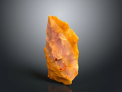 Yellow And Pink Stone Sculpture Carving With Irregular Shape Design 3d model