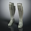 Stylish Gray Knee High Structured Boots With Modern Side Design Details
