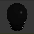 Black Leather Hat With Chain Decoration And Diamond Shaped Studs On Brim
