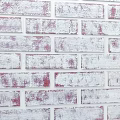 White and Red Distressed Brick Wall with Rustic Vintage Texture Design 3d model