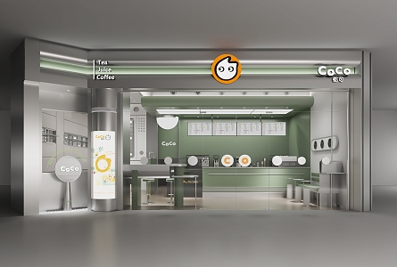 Modern Milk Tea Shop 3d model