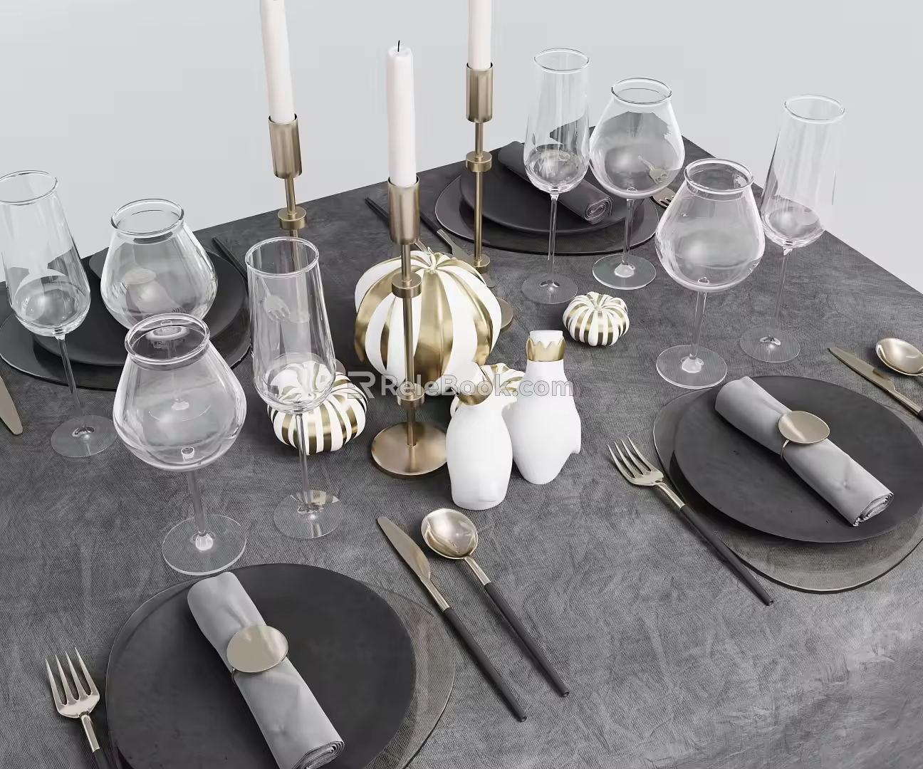 Modern Tableware Combination 3d model