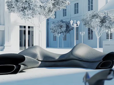 Modern Outdoor Chair Featuring Curved Design And Durable Fabric For Comfortable Patio Seating 3d model