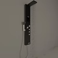 Modern Black Shower Head System With Digital Display Control Panel And Handheld Sprayer 3d model