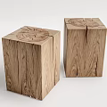 Quiet stool log low stool pier 3d model