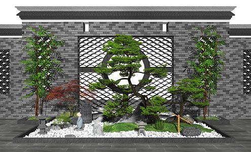 Modern landscape sketch landscape sketch courtyard landscape wall 3d model