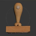 Handcrafted Wooden Stamp With Round Top And Square Base Design