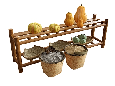 Food Fruit Food Basket Pumpkin Storage Rack Display Shelf 3d model