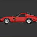 Red Ferrari Classic Sports Car With Vintage Design And Sleek Body On Reflective Surface