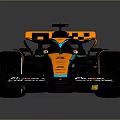 Sleek Orange And Black Formula One Car With Aerodynamic Body And Pirelli Tires