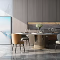 Modern Dining Table and Chair Combination 3d model