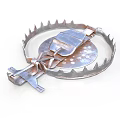 Heavy Duty Metal Animal Trap With Serrated Edges And Spring Mechanism
