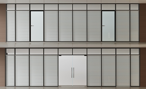 Office glass screen louver glass partition 3d model